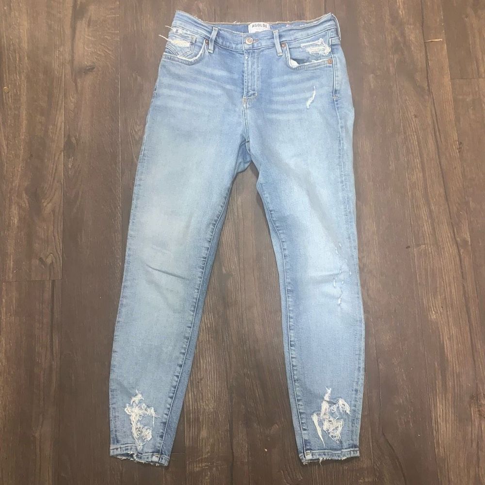 Agolde destroyed distressed Sophie crop 26 ankle designer jeans